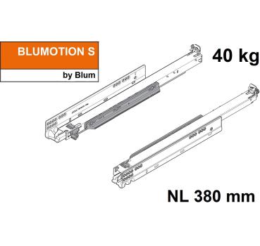 MOVENTO mit BLUMOTION S, Vollauszug für Holzschubkasten, 40 kg, NL=380mm, ohne Kupplungen, für TIP-ON-Blumotion, 760H3800S